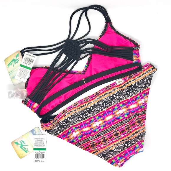 HOBIE What's Knot Bikini Set Sz L NWT - Picture 4 of 8